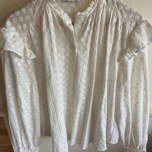 And Other Stories White Eyelet Lace Blouse Paris Atelier Size S